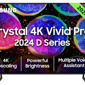 Samsung 108 cm (43 inches) D Series Brighter Crystal 4K Vivid Pro Ultra HD Smart LED TV UA43DUE77AKLXL (Black)